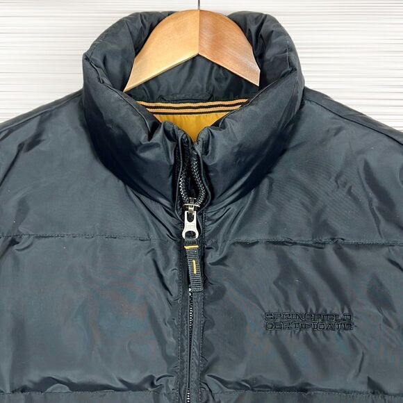 Springfield Free Festival Down /Feather Puffer Vest Black Yellow size L - Picture 2 of 11